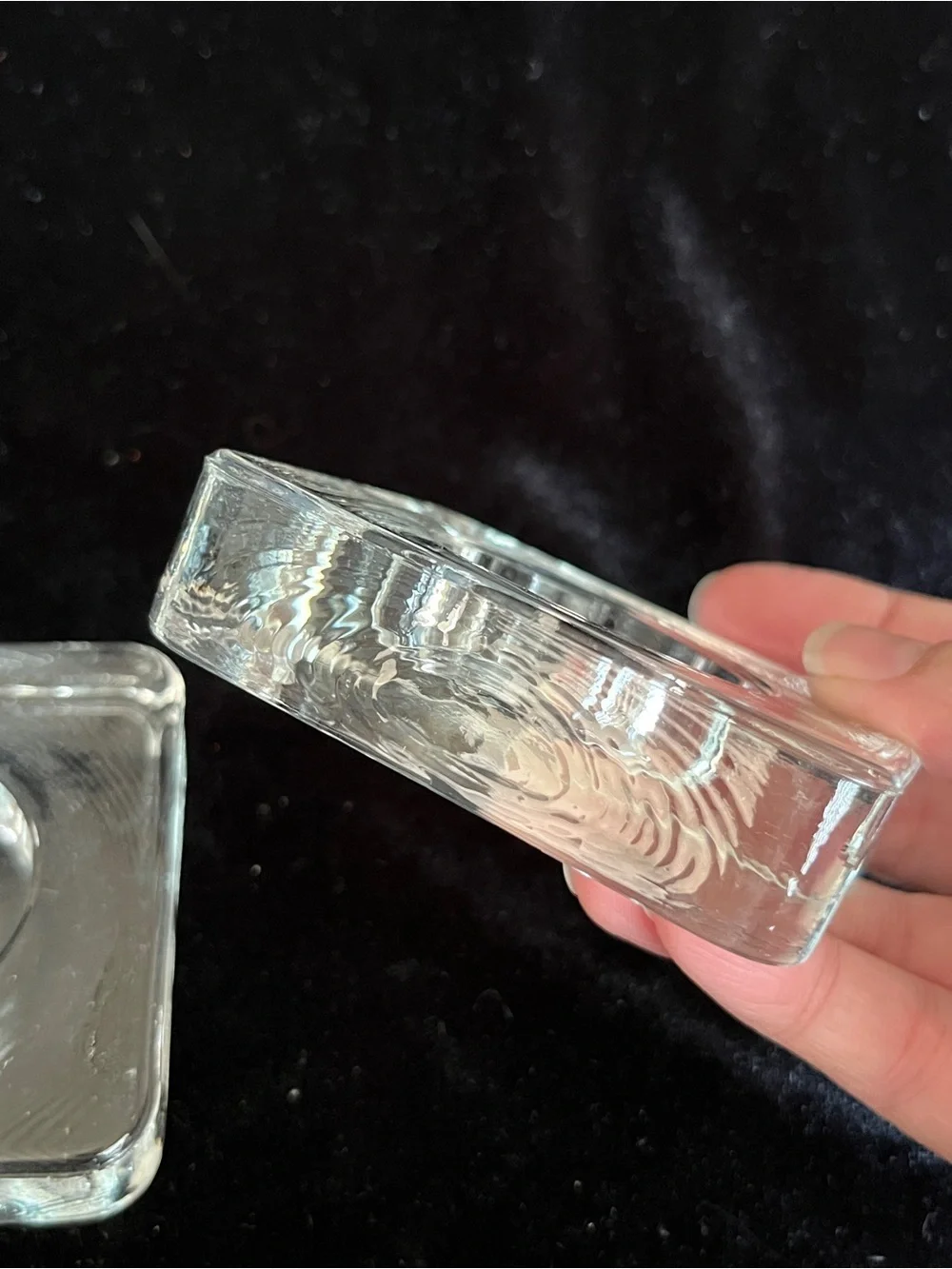 Set of 2 Recycled Clear Glass SquareVotive Candle Holders